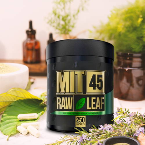 MIT 45 Raw Green Leaf Kratom 250 Capsules
