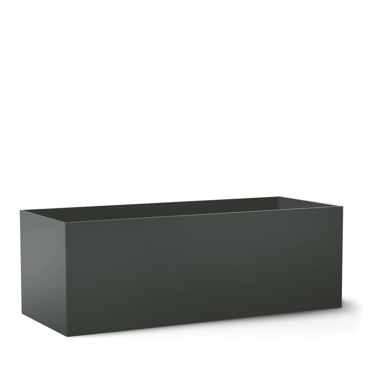 Modern Rectangle Aluminum Planter in dark gray