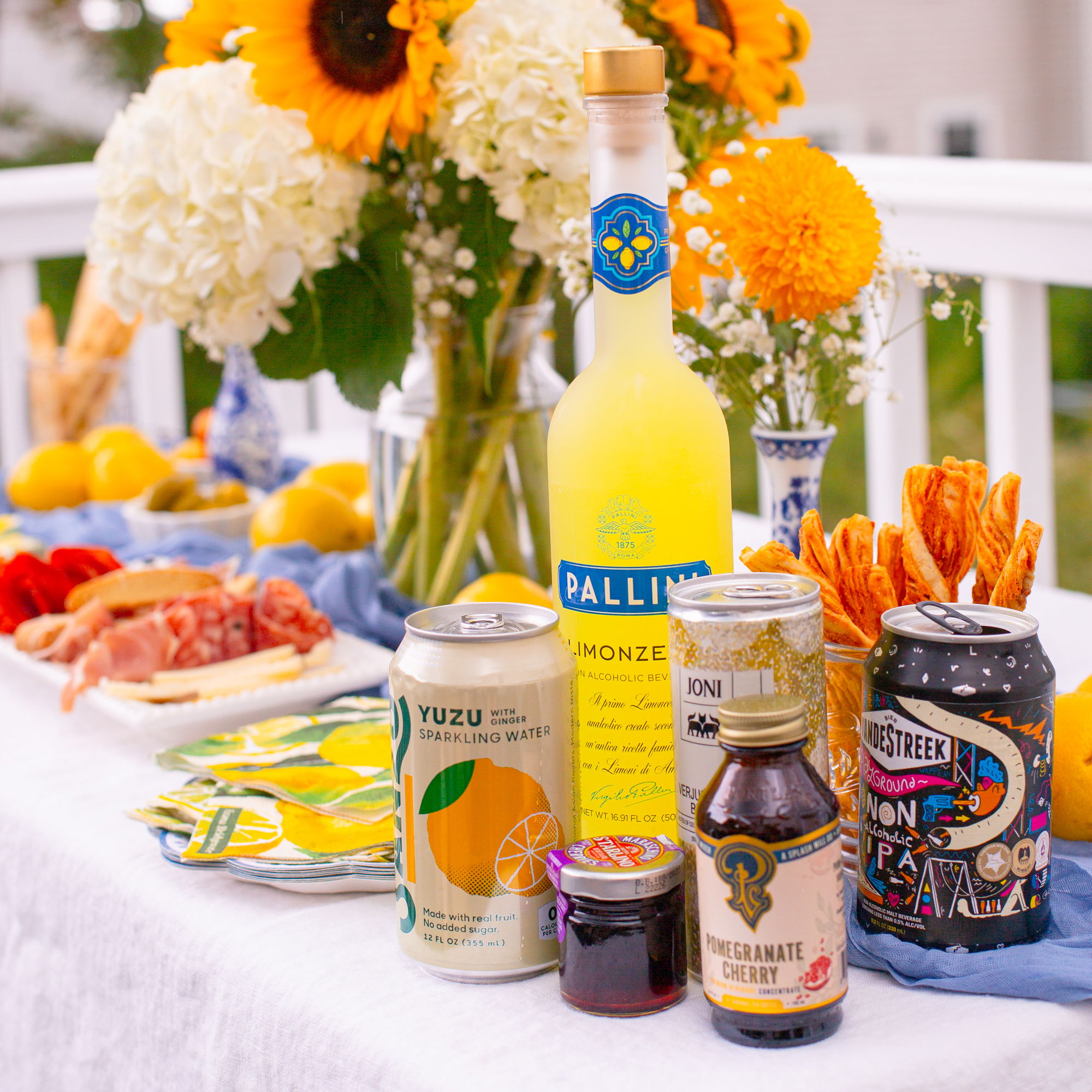 Bright ingredients to make a mocktail 