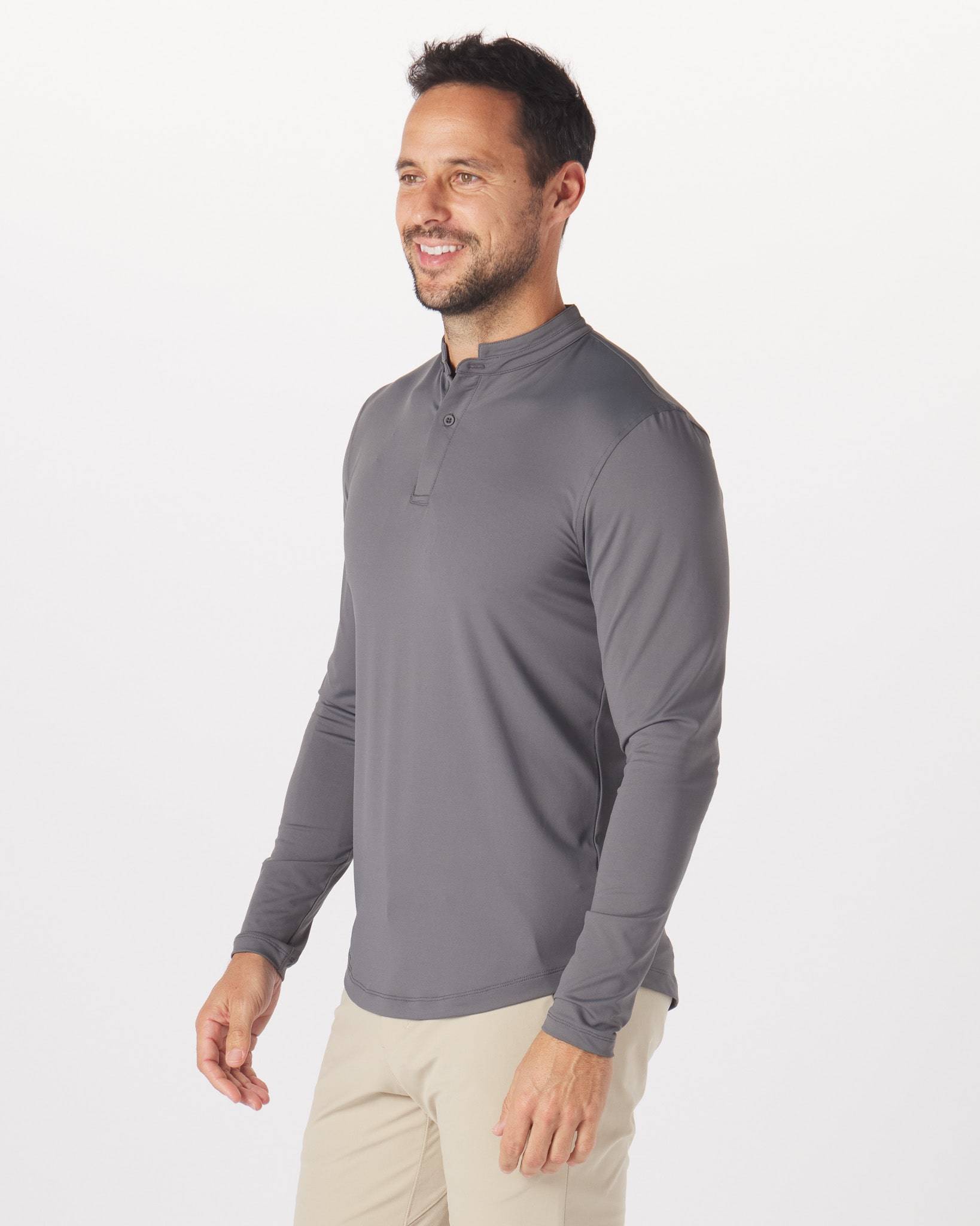 CATALYST POLO L/S - MANTRA COLLAR - VOLCANIC ASH color selector