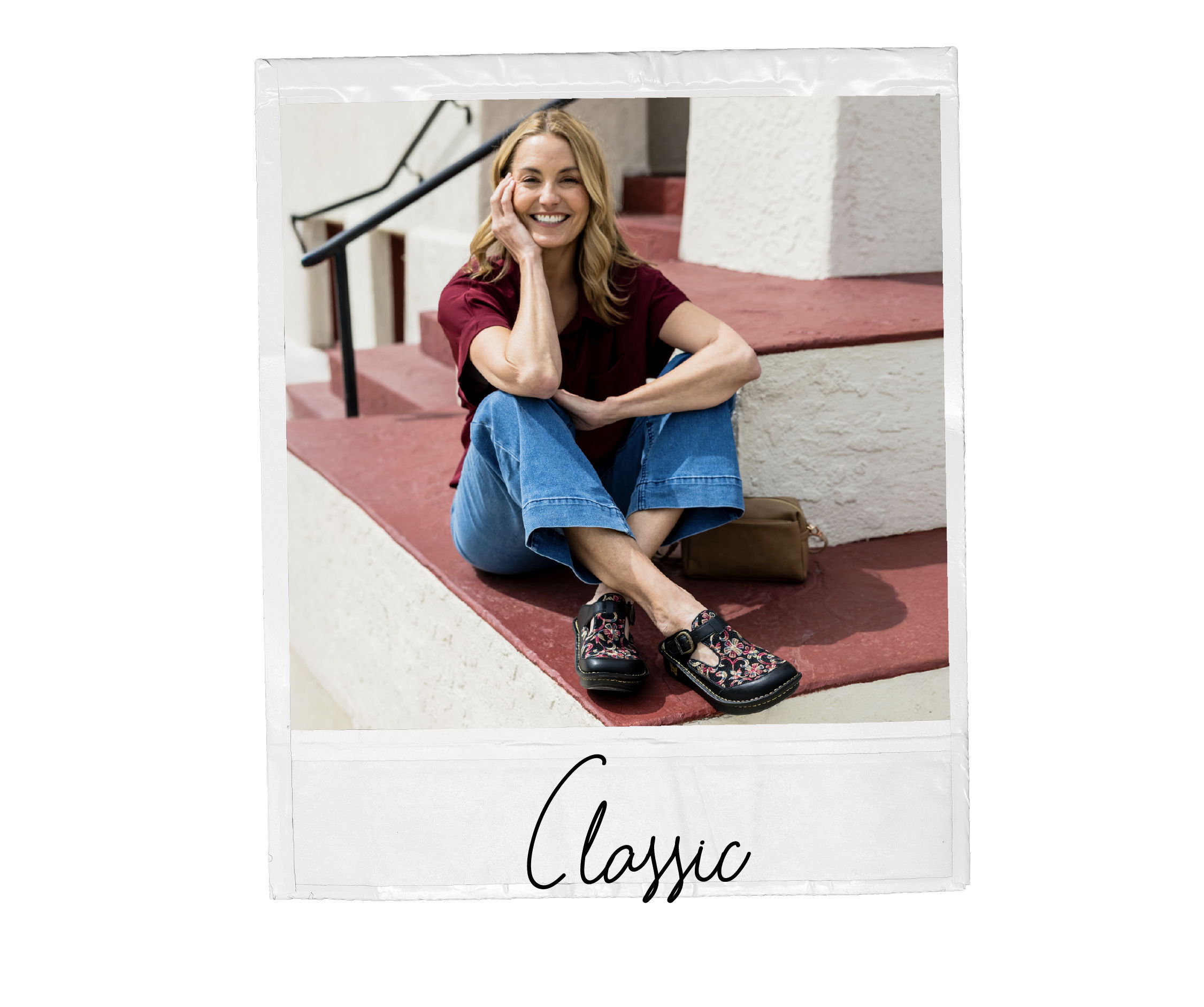 Classic Handicraft clog, on classic rocker outsole. | Alegria Shoes