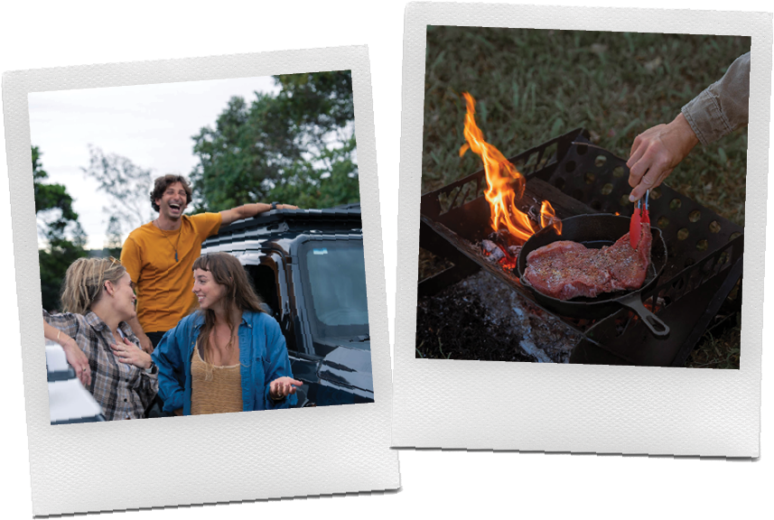 A collection of outdoor Polaroids