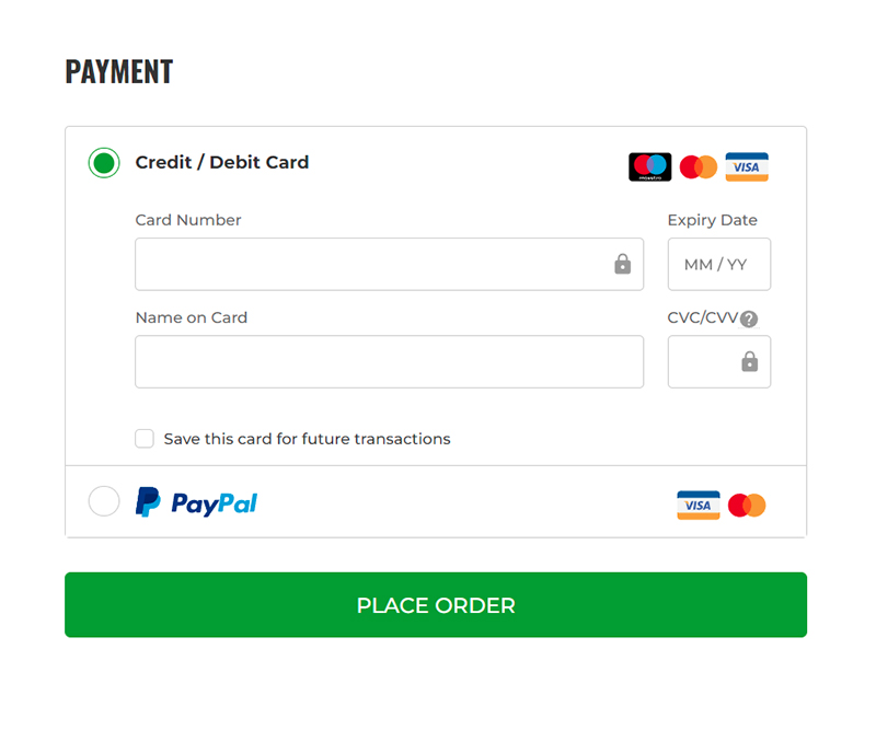 Pay with credit or debit card