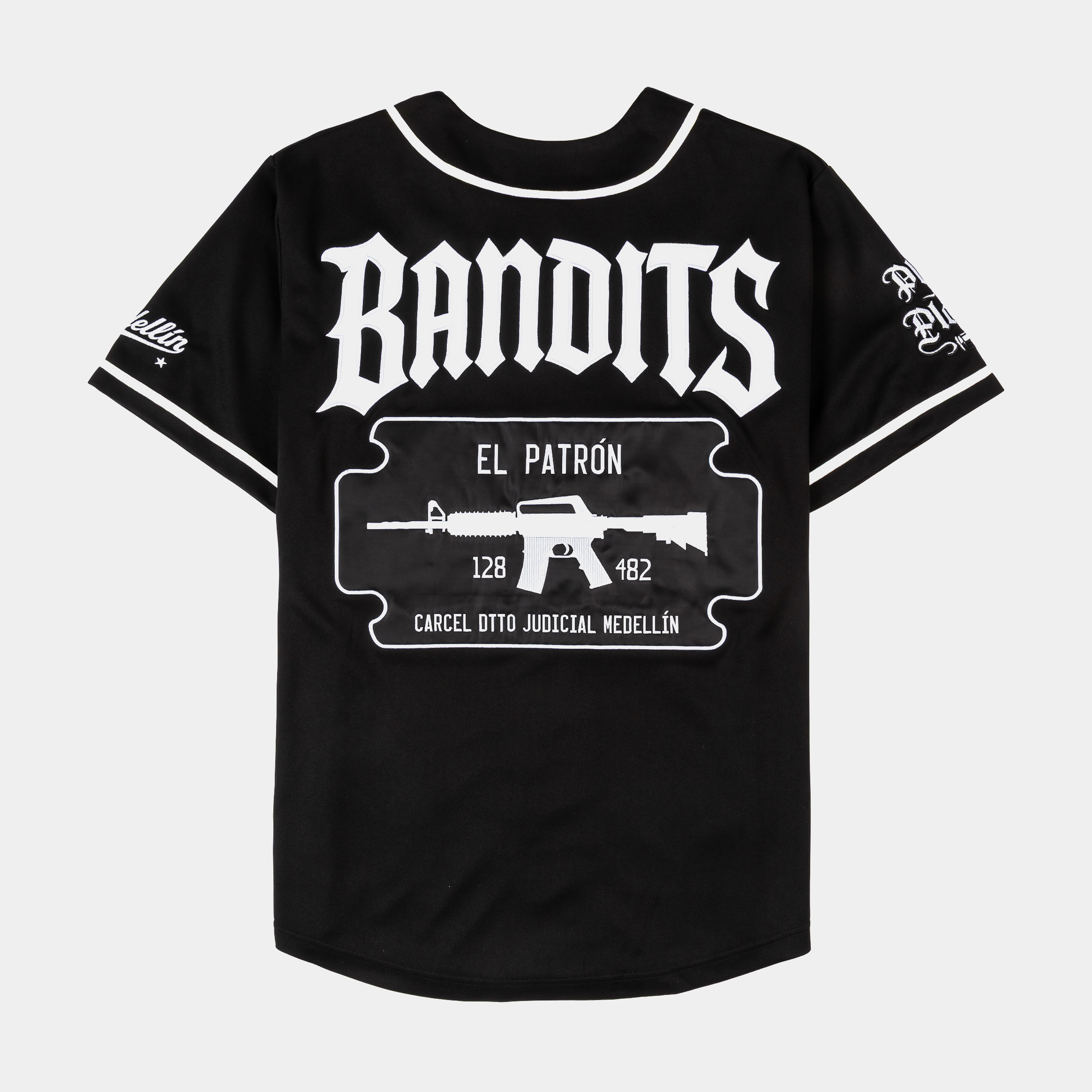 Black baseball jersey with 