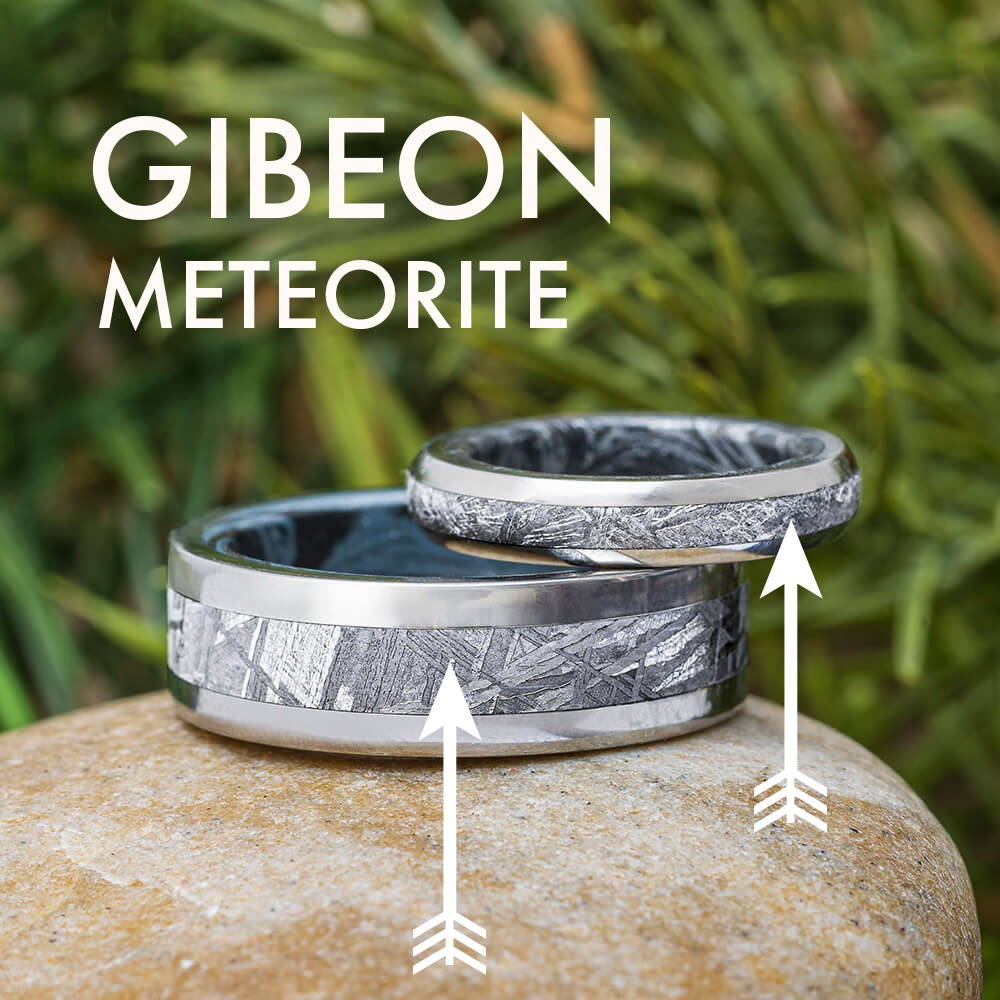 Authentic Gibeon Meteorite Wedding Bands
