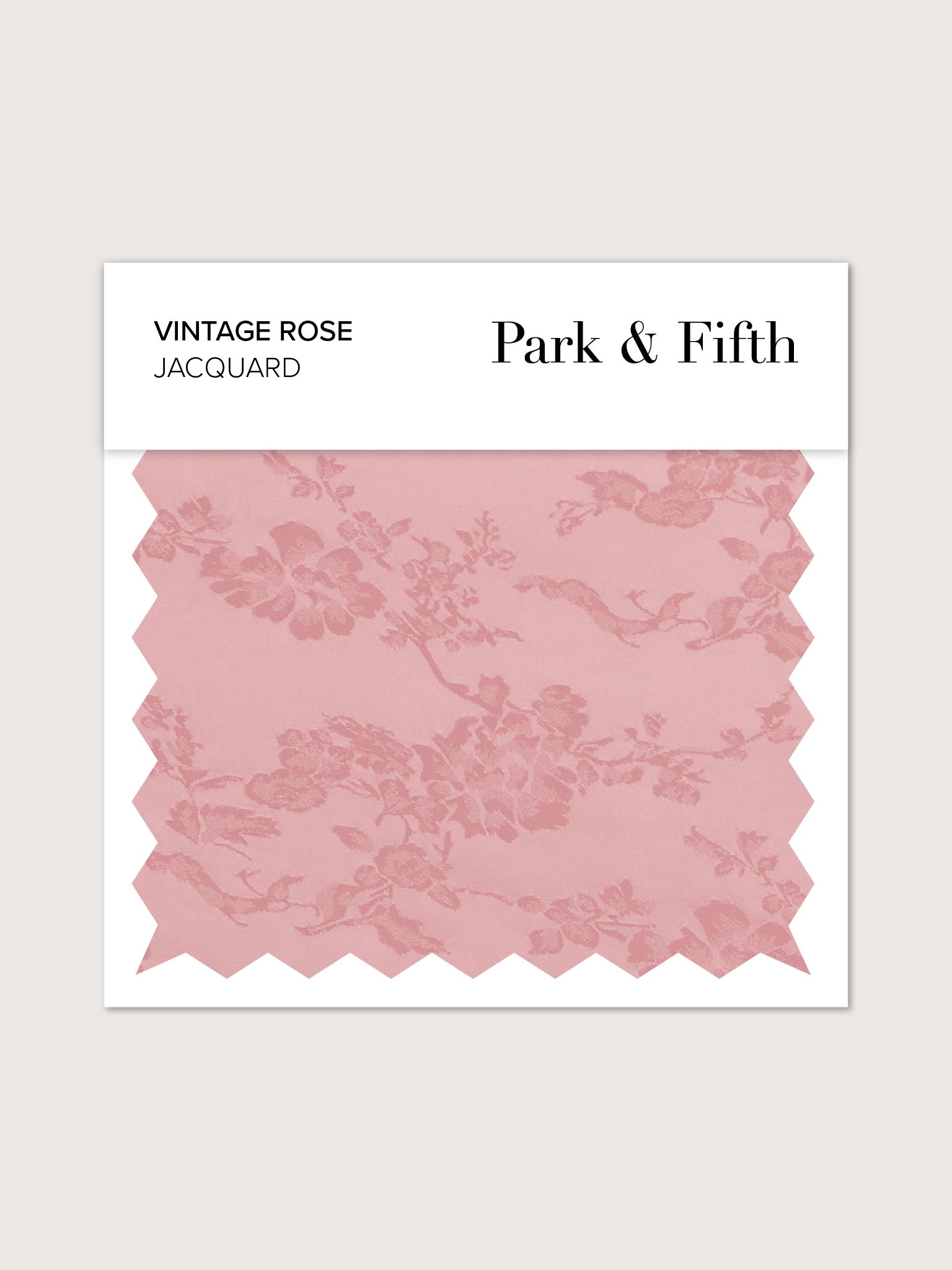 Vintage rose jacquard fabric swatch from Park & Fifth.