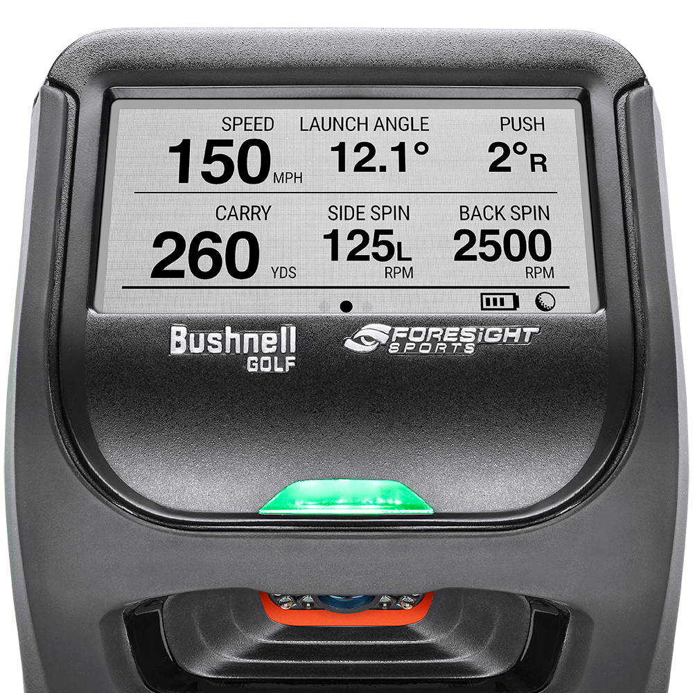 The Bushnell Launch Pro display with data showing