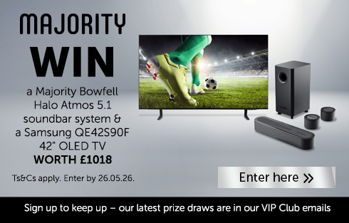 Win a soundbar and Samsung OLED TV worth £1018. Enter now!
