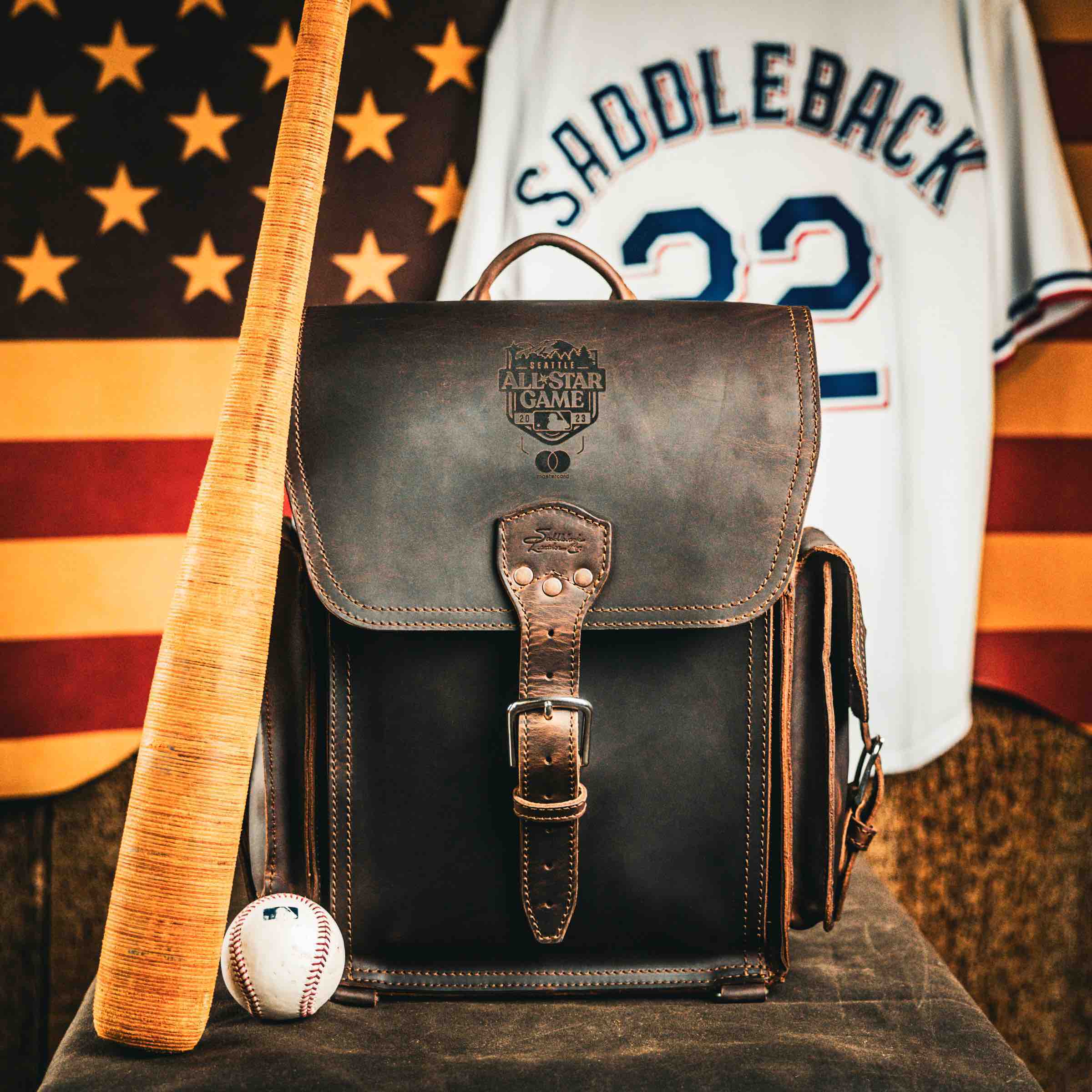 Saddleback Leather Tank Backpack with All-Star Game Logo
