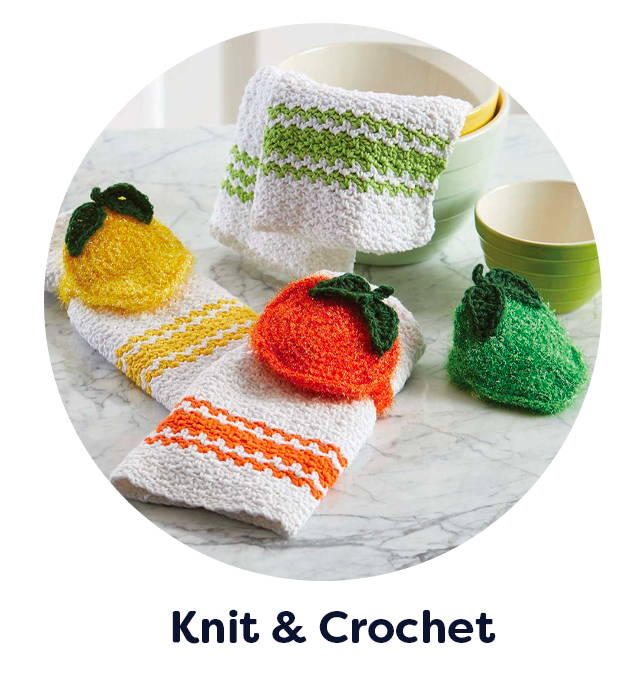 Quick-to-stitch Knit and Crochet kits.