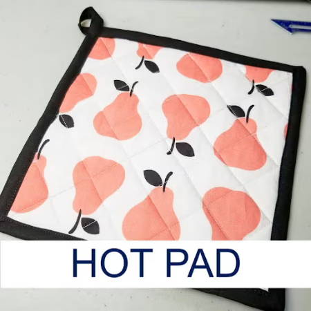 quilted hot pad with pin pears for the kitchen