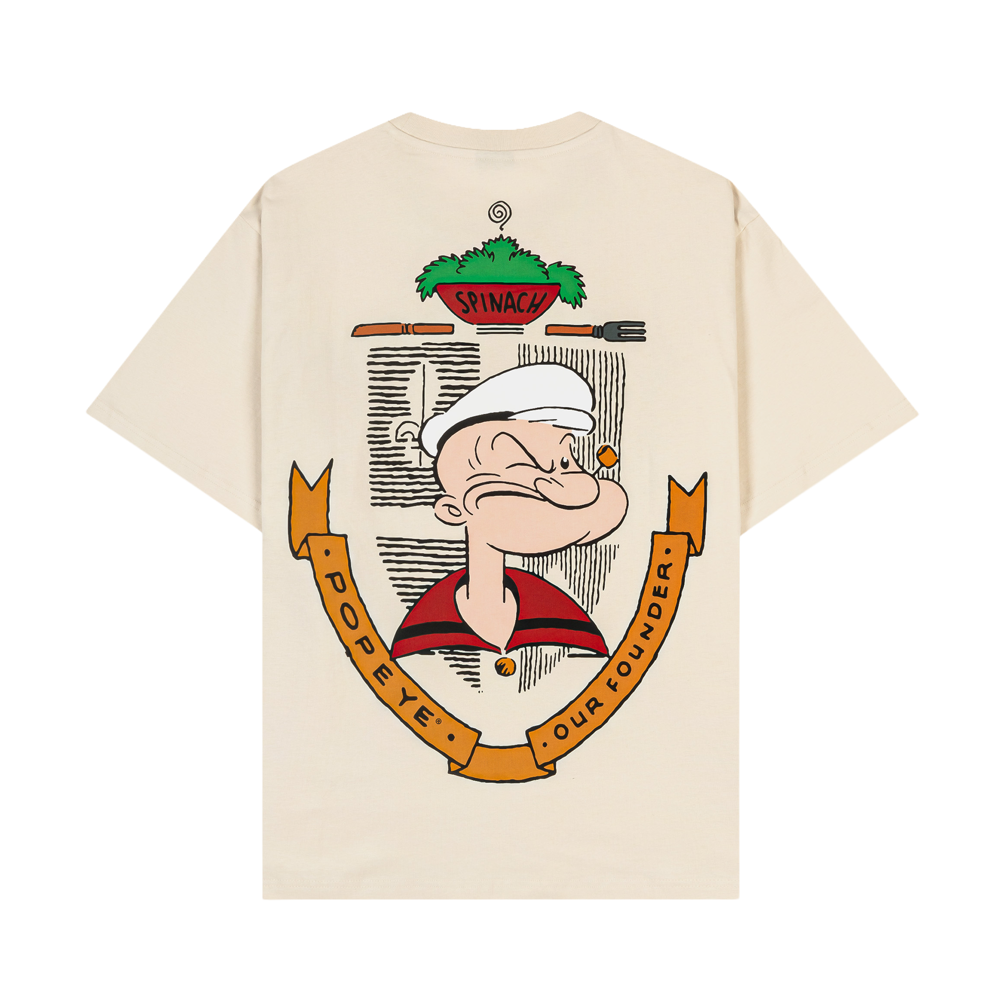 Beige t-shirt featuring 