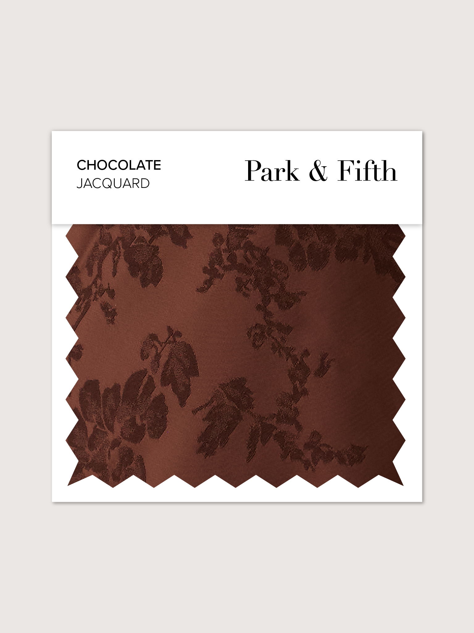 Chocolate jacquard fabric swatch by Park & Fifth.