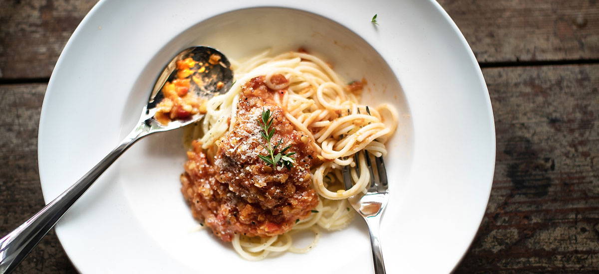 Spaghetti with Lentil Ragu