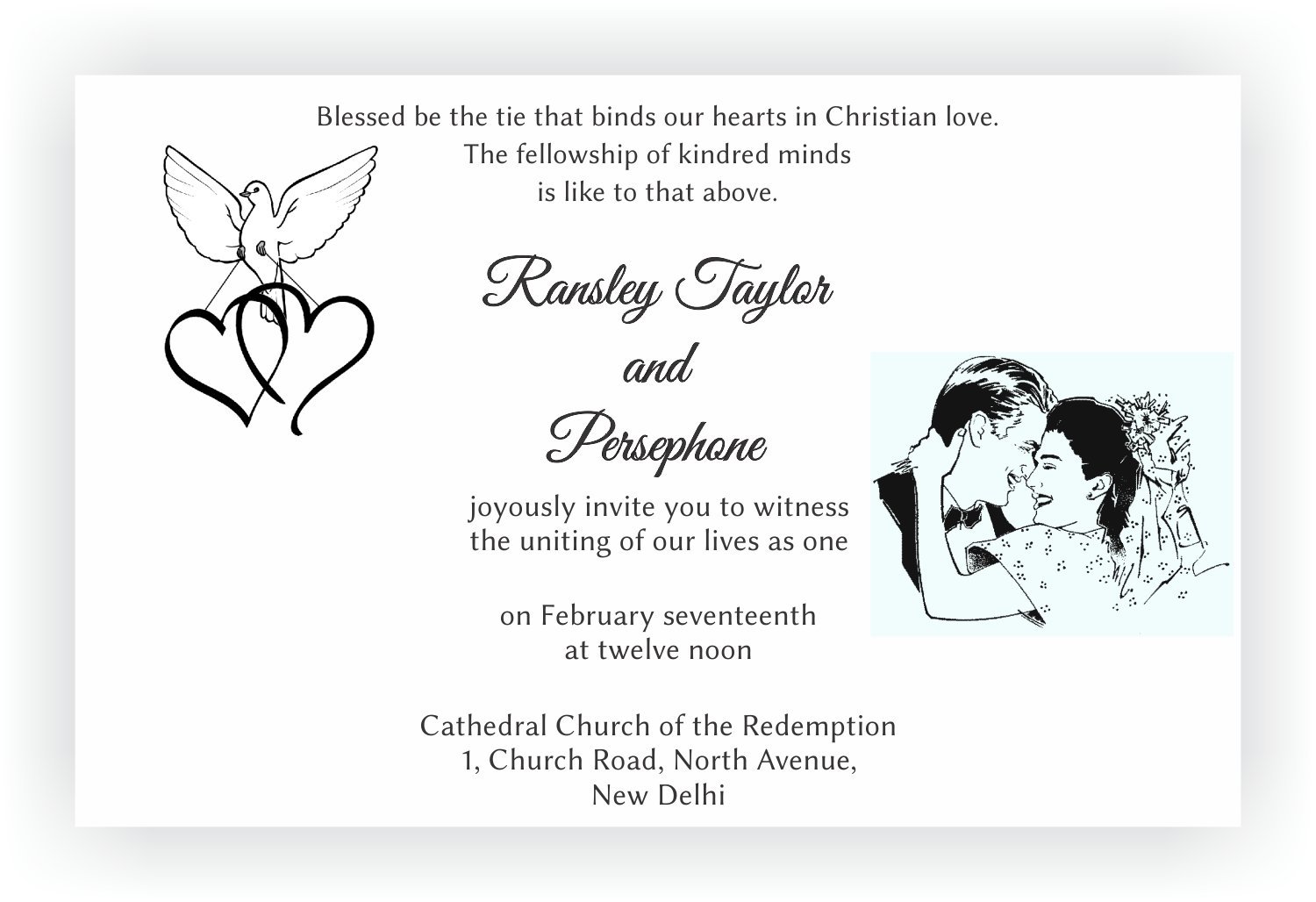 Christian Wedding Invitation Wording Bible