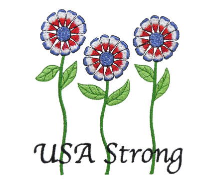 USA Strong Embroidery Design