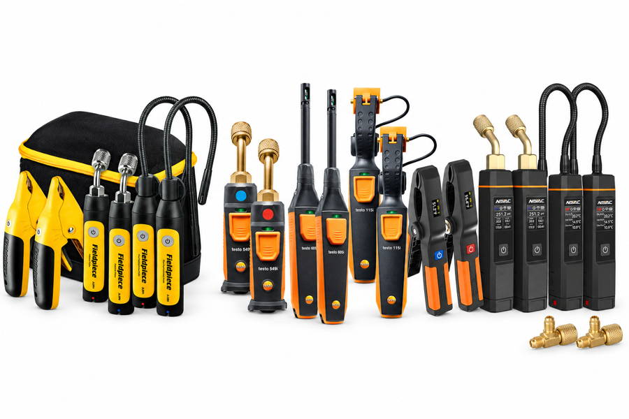 Fieldpiece, testo and NAVAC HVAC smart probe kits
