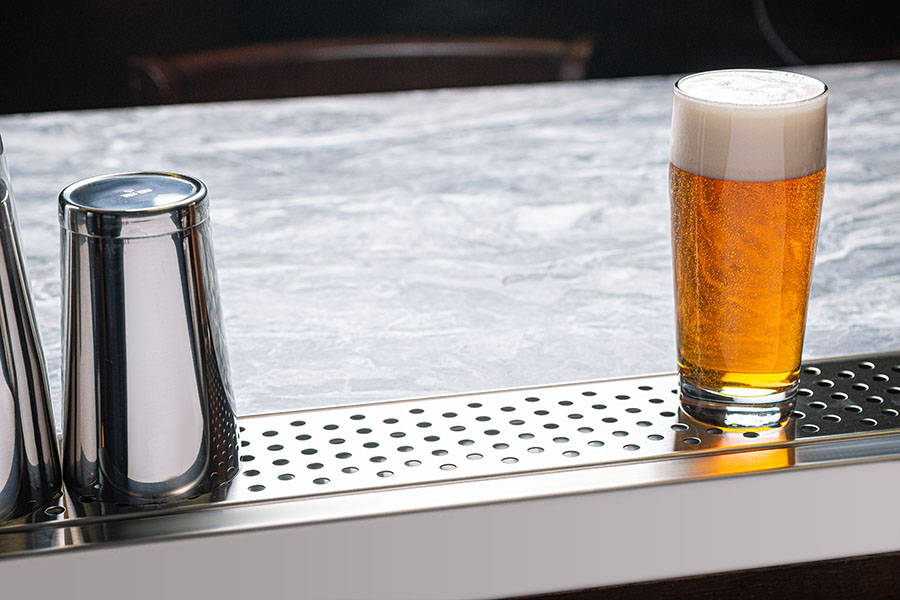 Beer on perforated drip tray