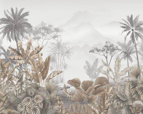papier peint panoramique jungle et tropical