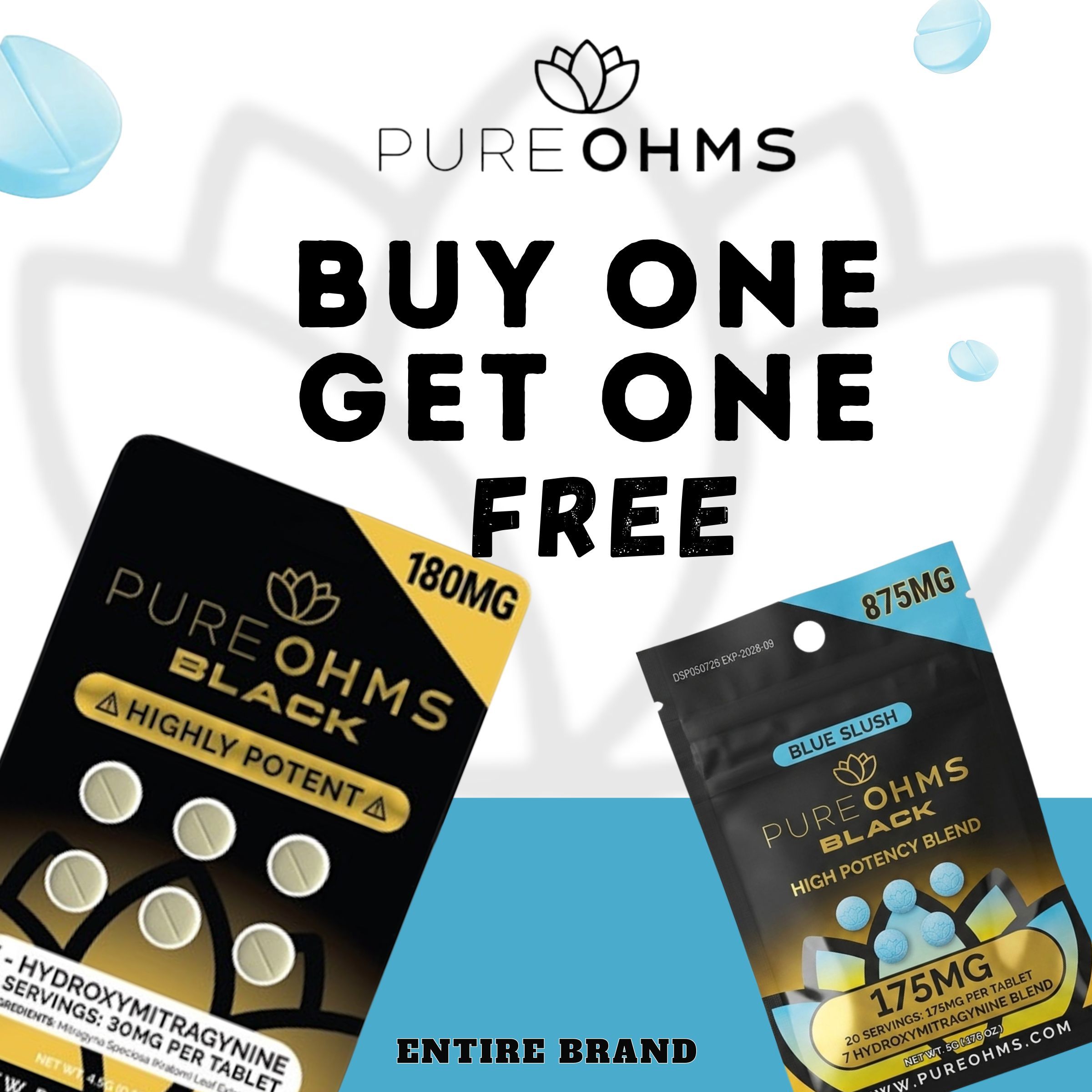 Promotional image for Pure Ohms: Buy one, get one free offer.