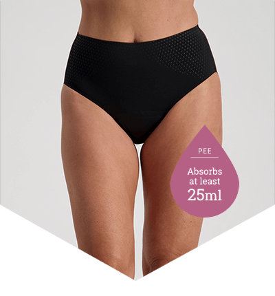 High Cut Black - Pee Panties for Light Bladder Leakage - Just'nCase by Confitex