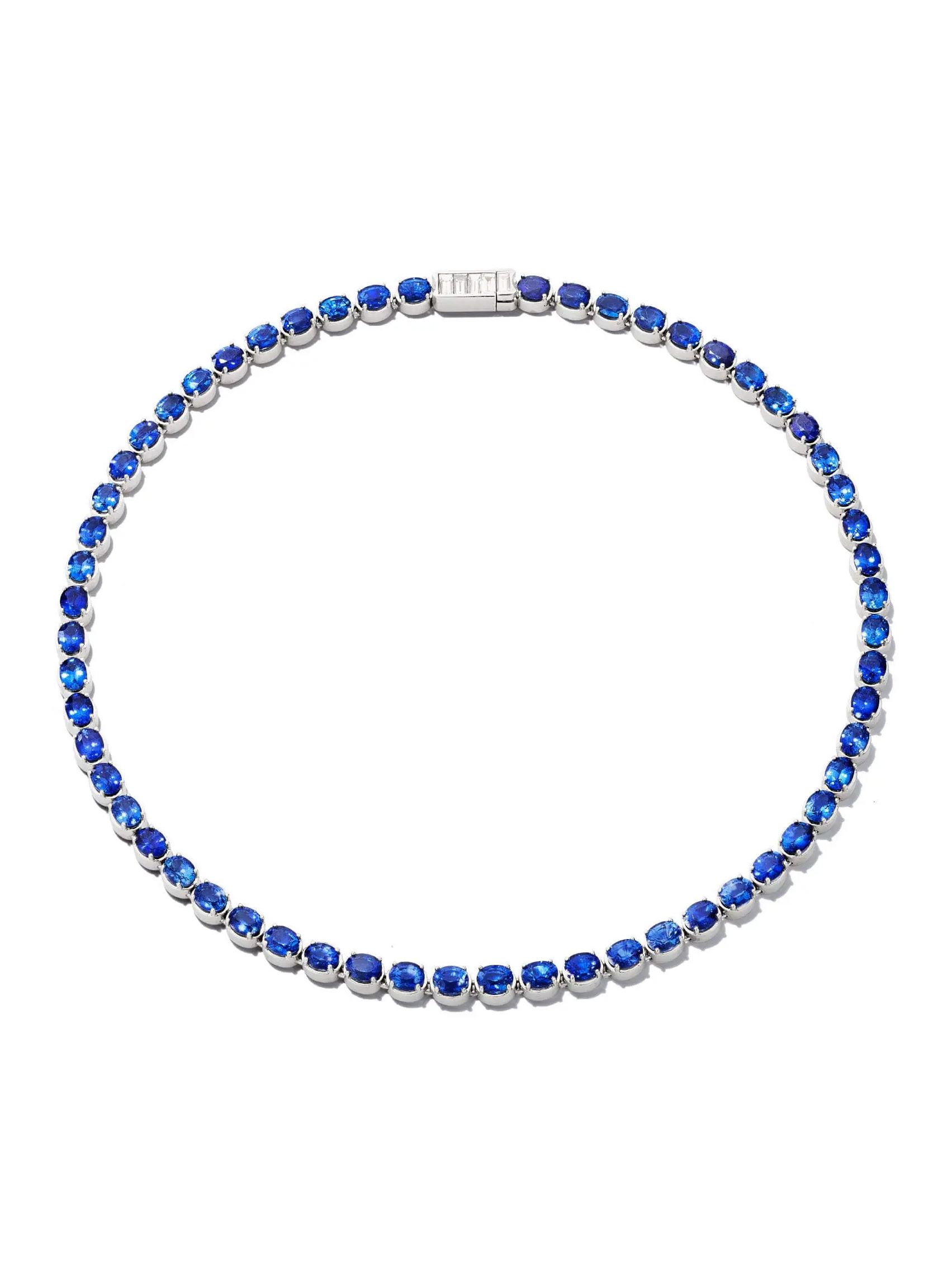 sapphire tennis necklace