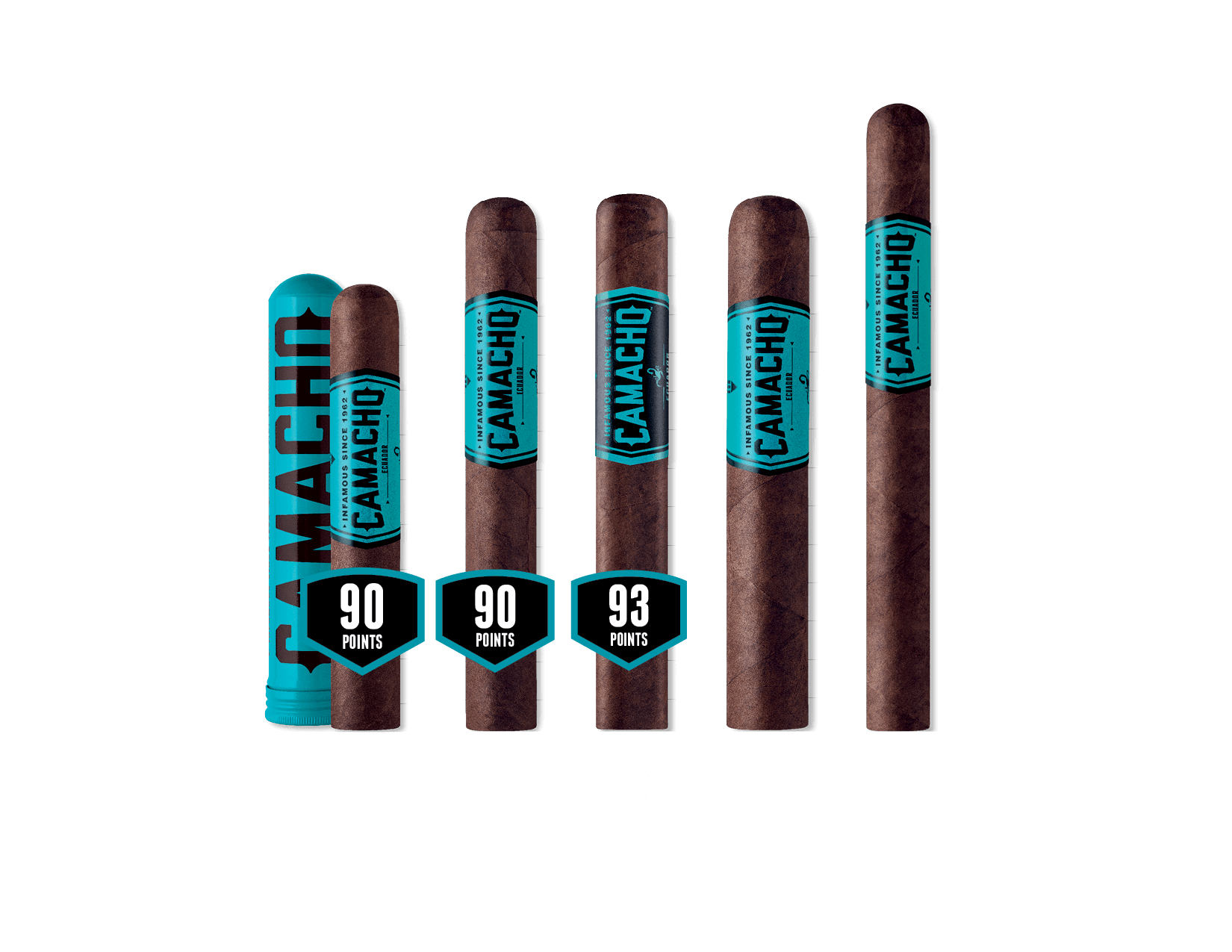 Camacho Ecuador Cigar Line Up - Robusto - Toro - Toro Box Pressed - Gordo (60x6) - Churchill