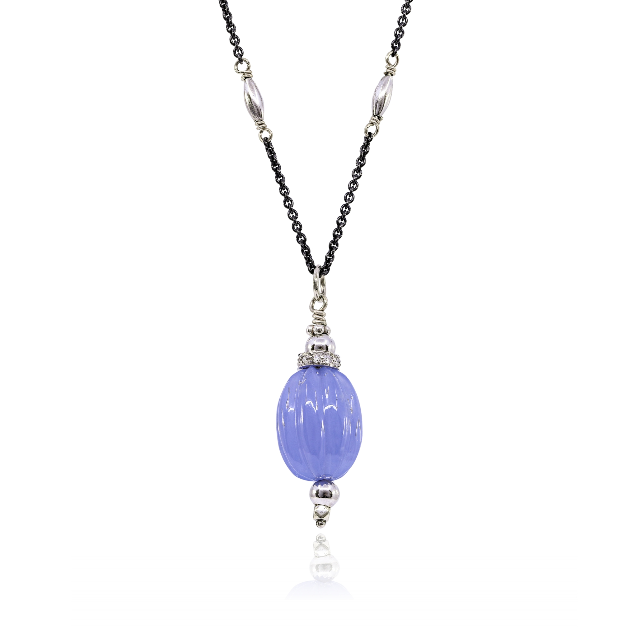 chalcedony drop pendant necklace by Nina