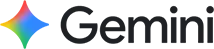 Gemini logo featuring a colorful star design and bold text.