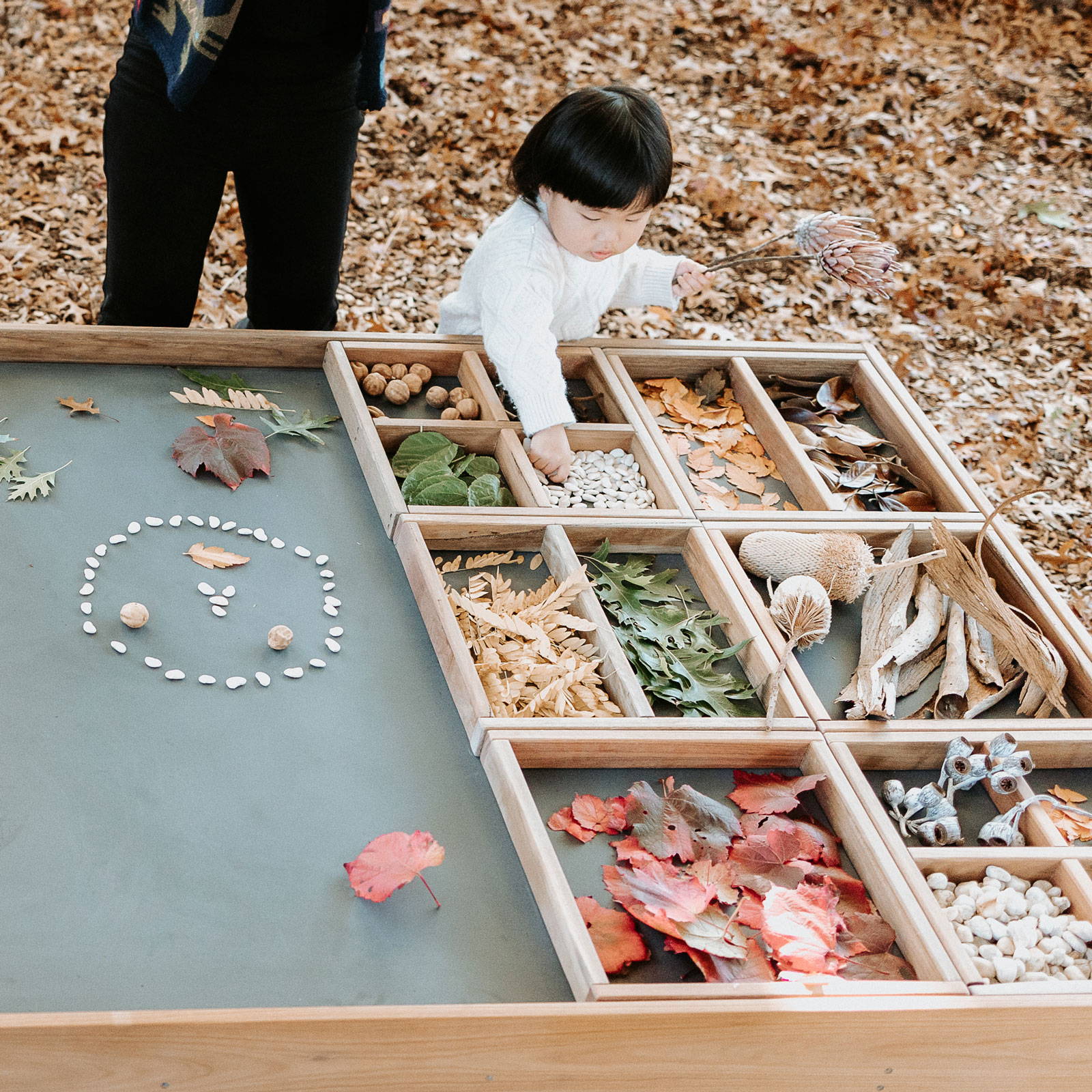 An exploration table for sensory play