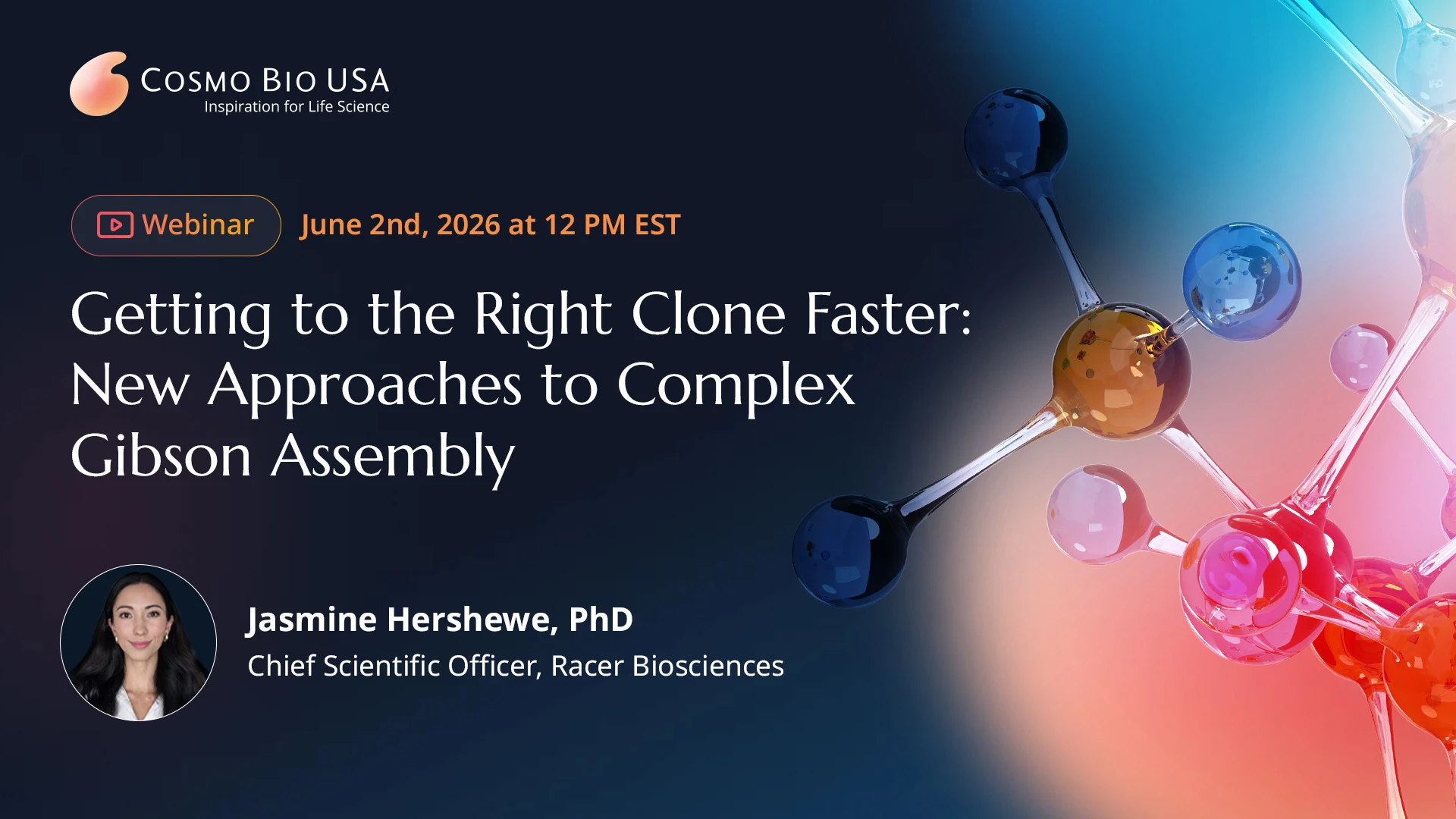 Presentation slide about Gibson Assembly by Jasmine Hernandez, PhD.