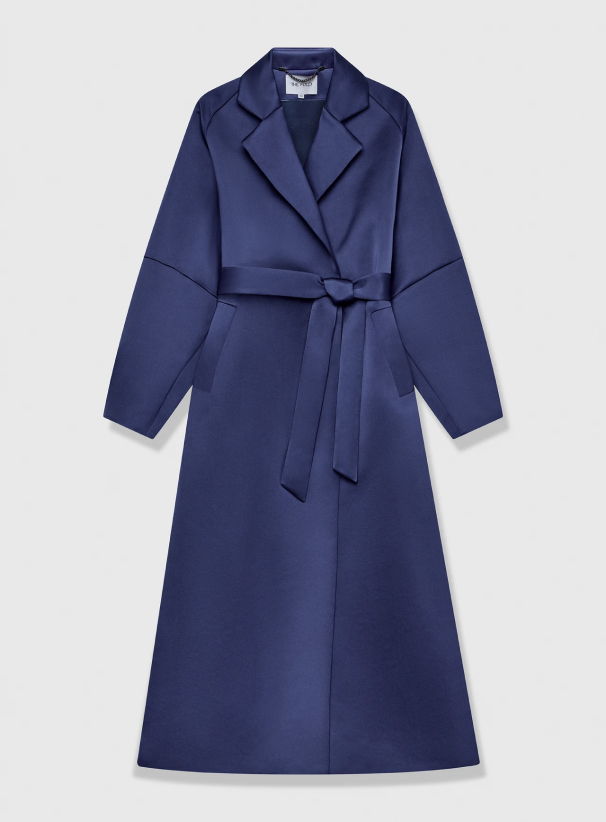 Celier Satin Coat Ink Blue