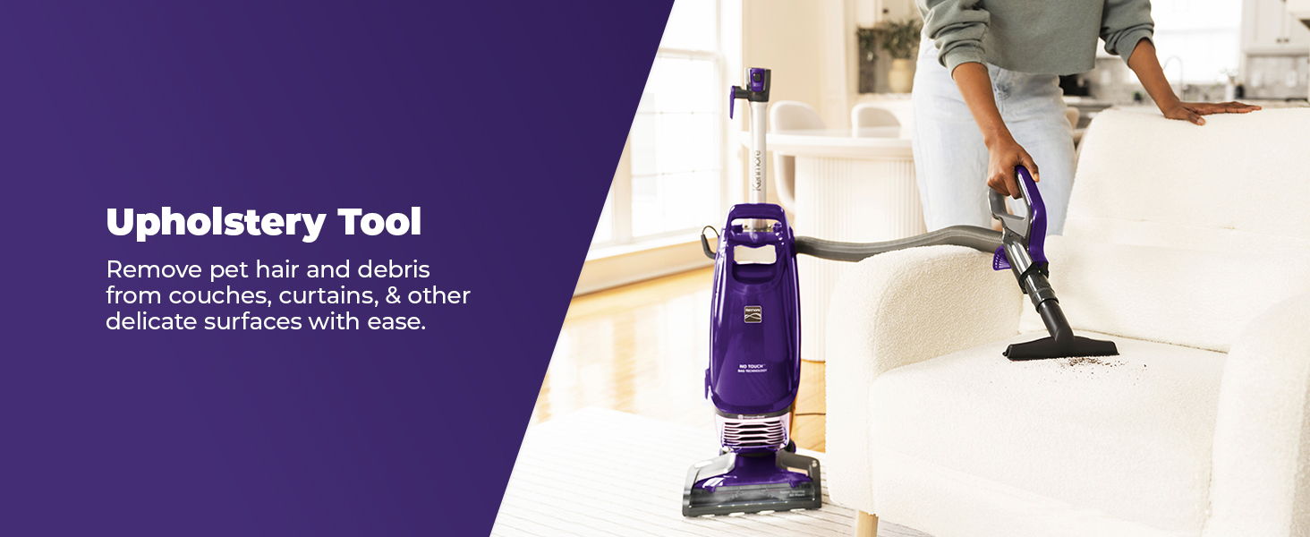 Upholstery tool for removing dirt from furniture and surfaces.