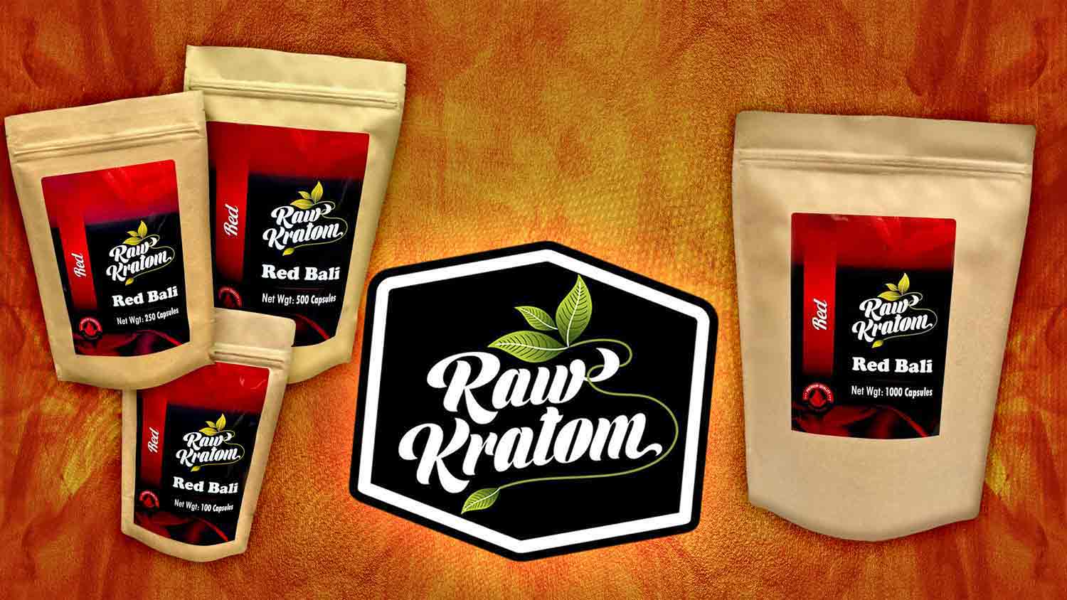 Raw Kratom Capsules Red Bali 100ct, 250ct, 500ct, & 1,000ct