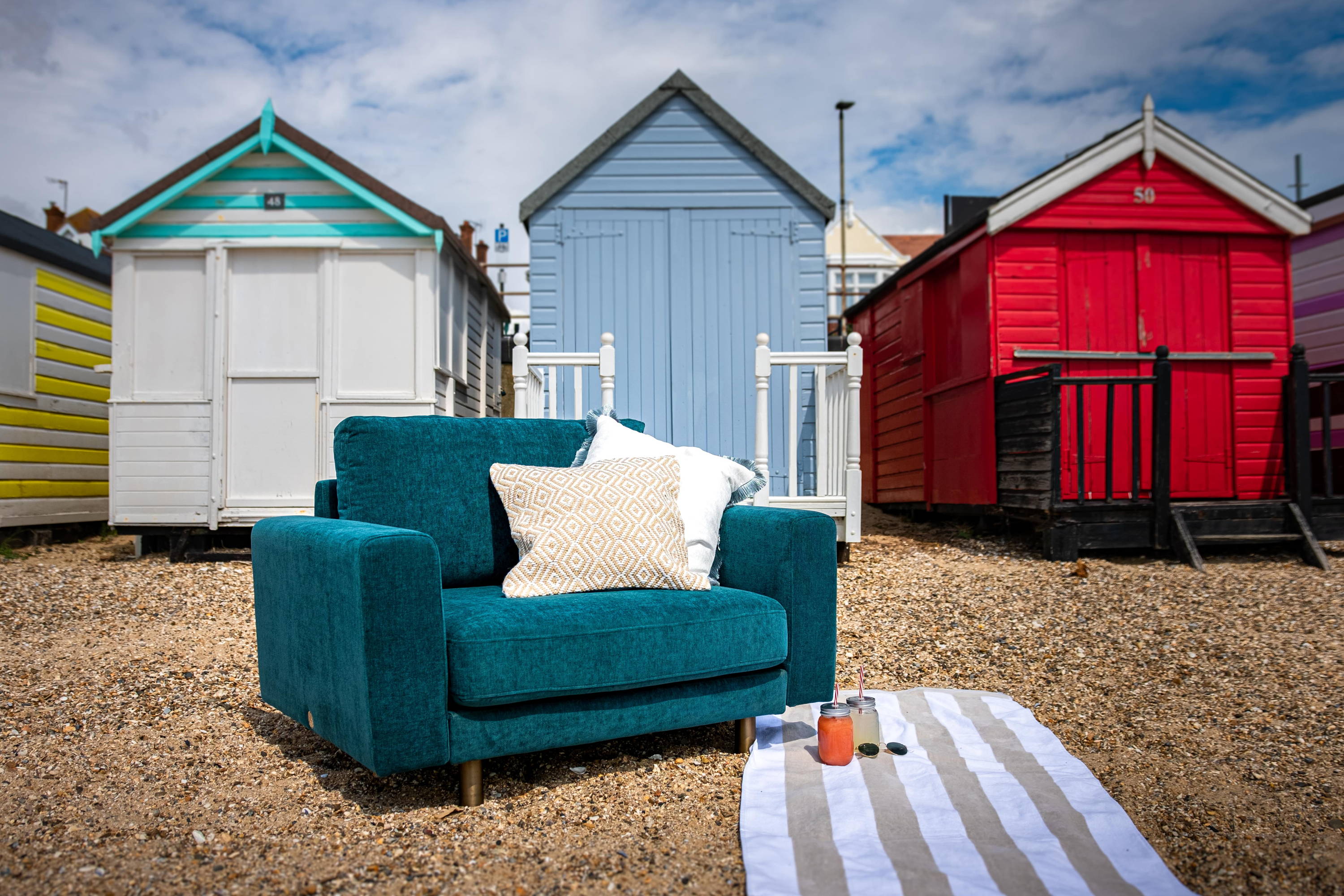 blue armchair