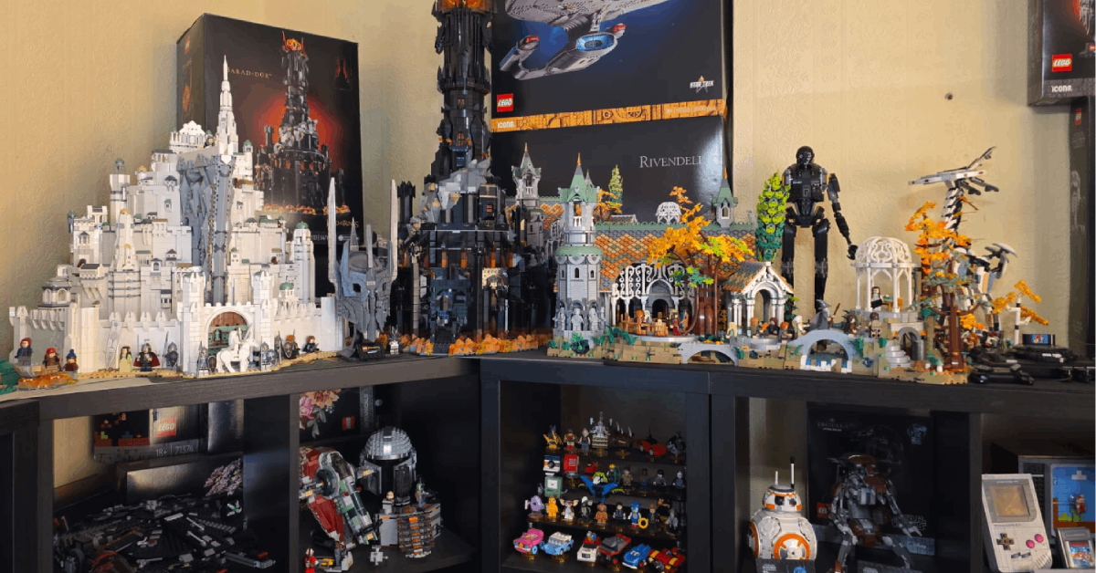 Just a segment of Ben's LEGO Collection assembled and displayed on shelving