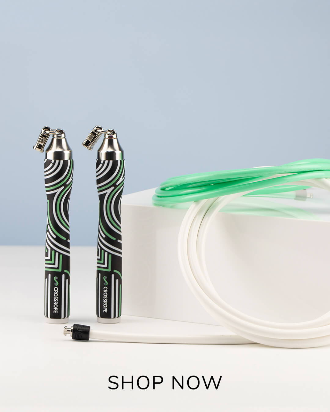 Classic Get Lean jump rope set on a blue background