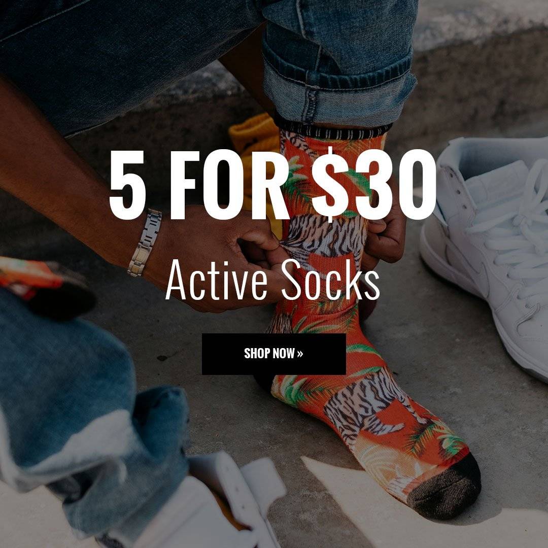Buy 5 Active socks for $30.
