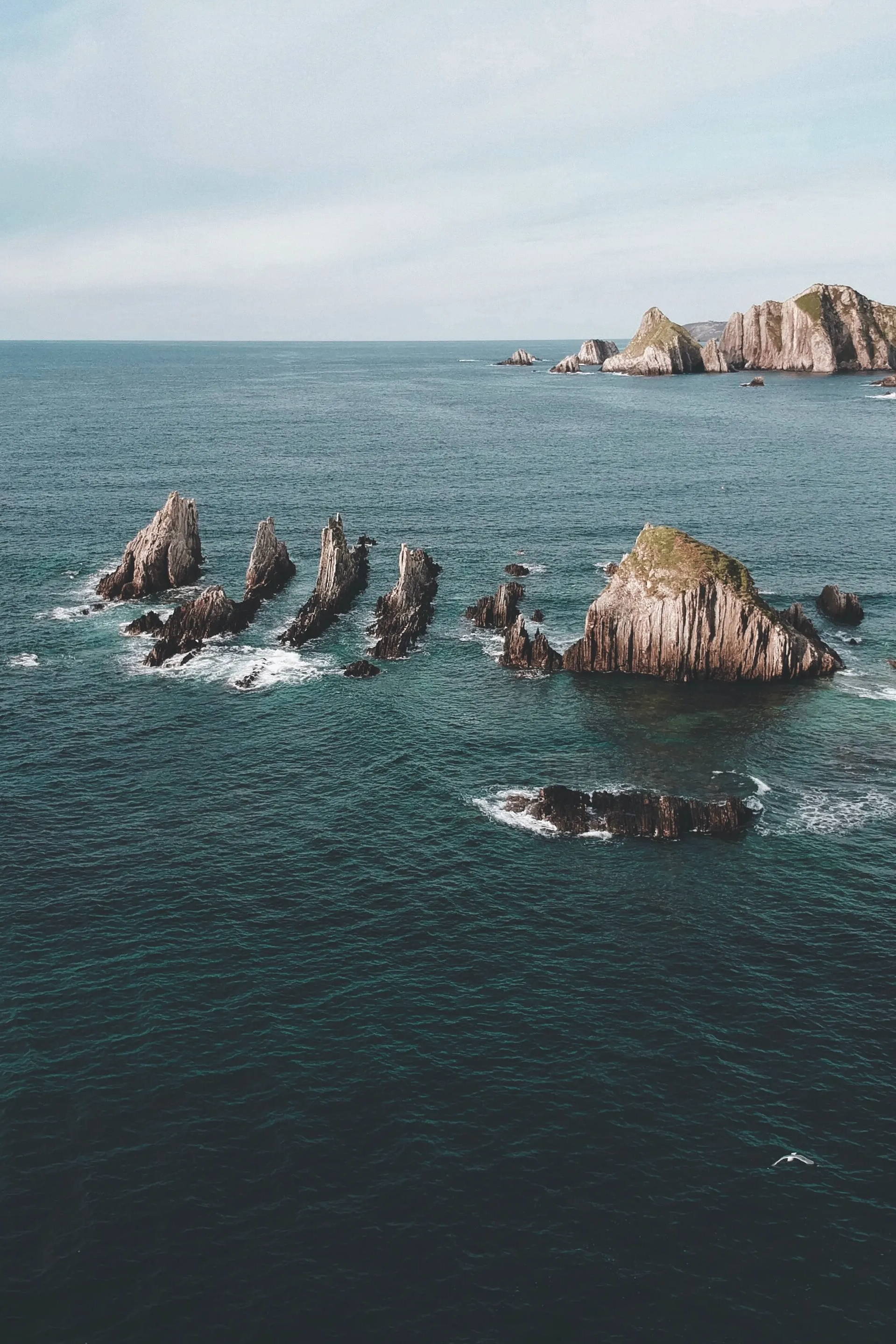 Rocks and cliffs in the ocean