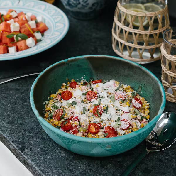 charred corn tomato salad