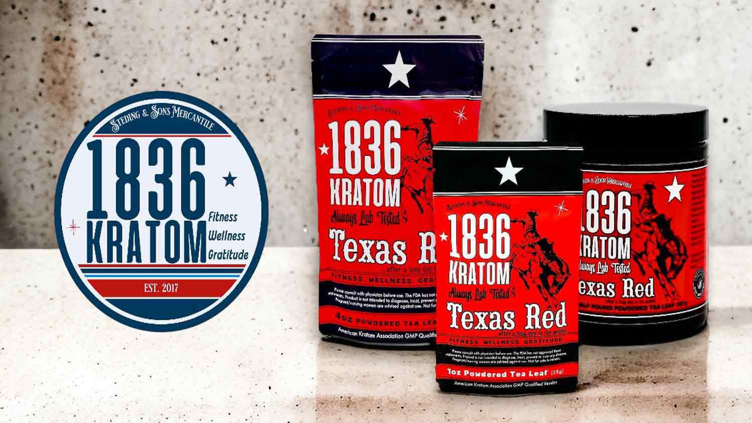 1836 Kratom Texas Red Kratom Powder 1oz, 4oz, & 8oz
