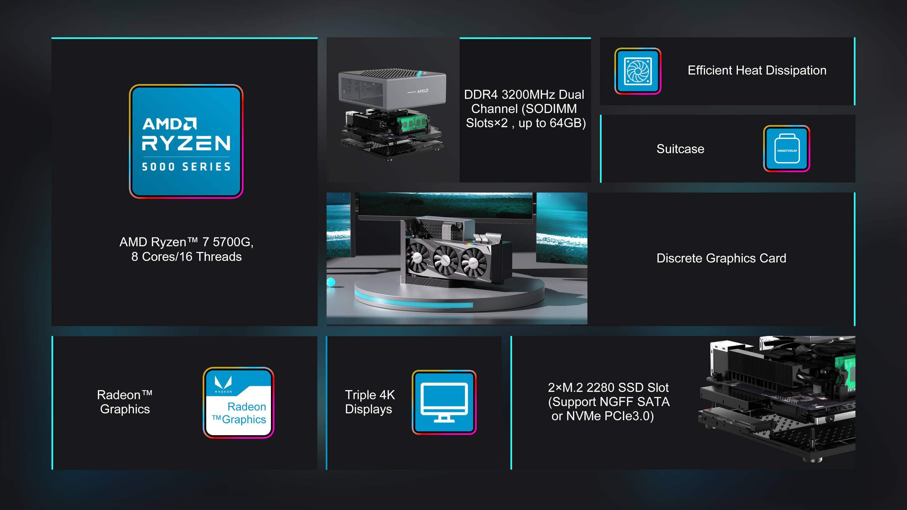 Minisforum Elitemini B550 AMD Ryzen™ 7 5700G / AMD Ryzen™ 7 4700G 