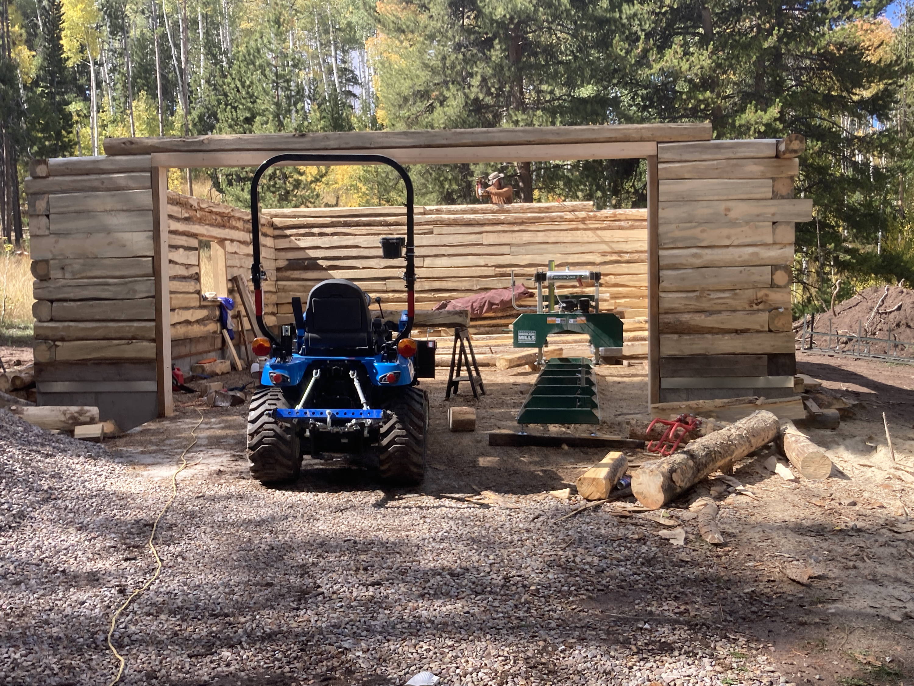 Construction of mark's log cabin garage