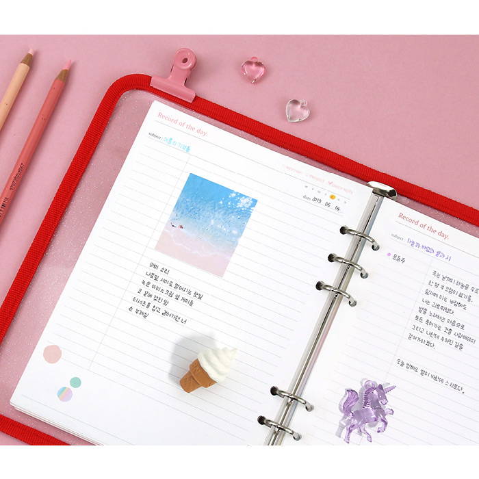 Lined note - Second Mansion Collage A5 6-ring dateless weekly diary