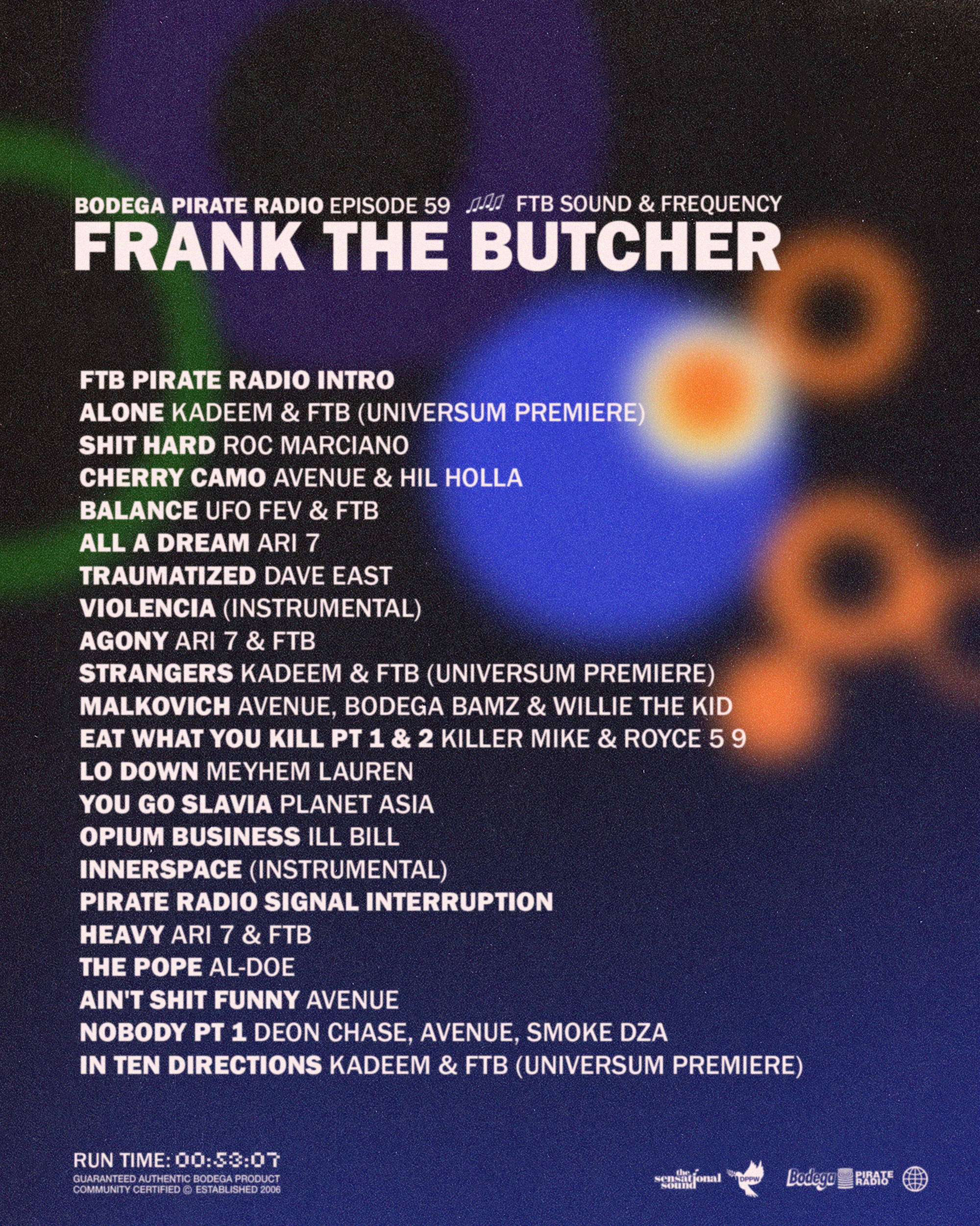 Bodega Pirate Radio Ep #59: Frank The Butcher 'FTB Sound & Frequency'