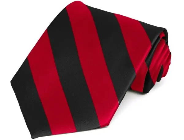 Red and Black Striped Tie