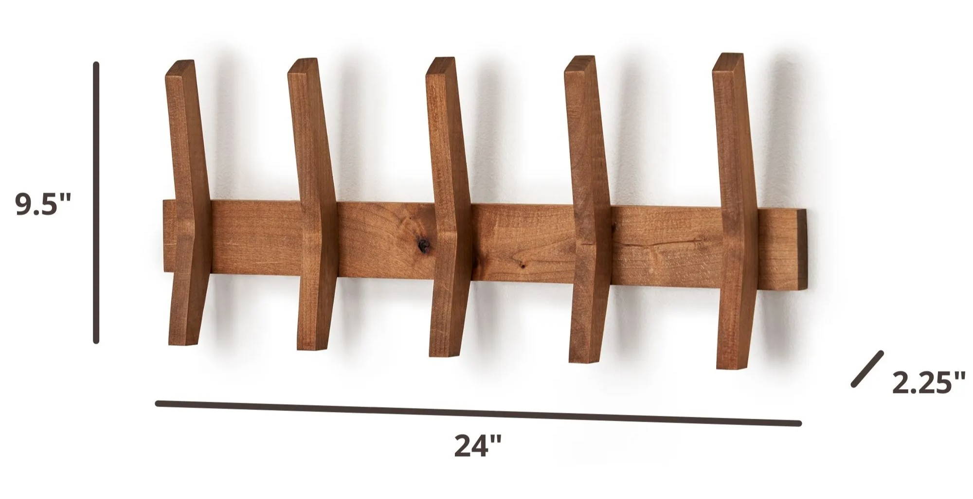  24 inches wide coat rack with 5 hooks