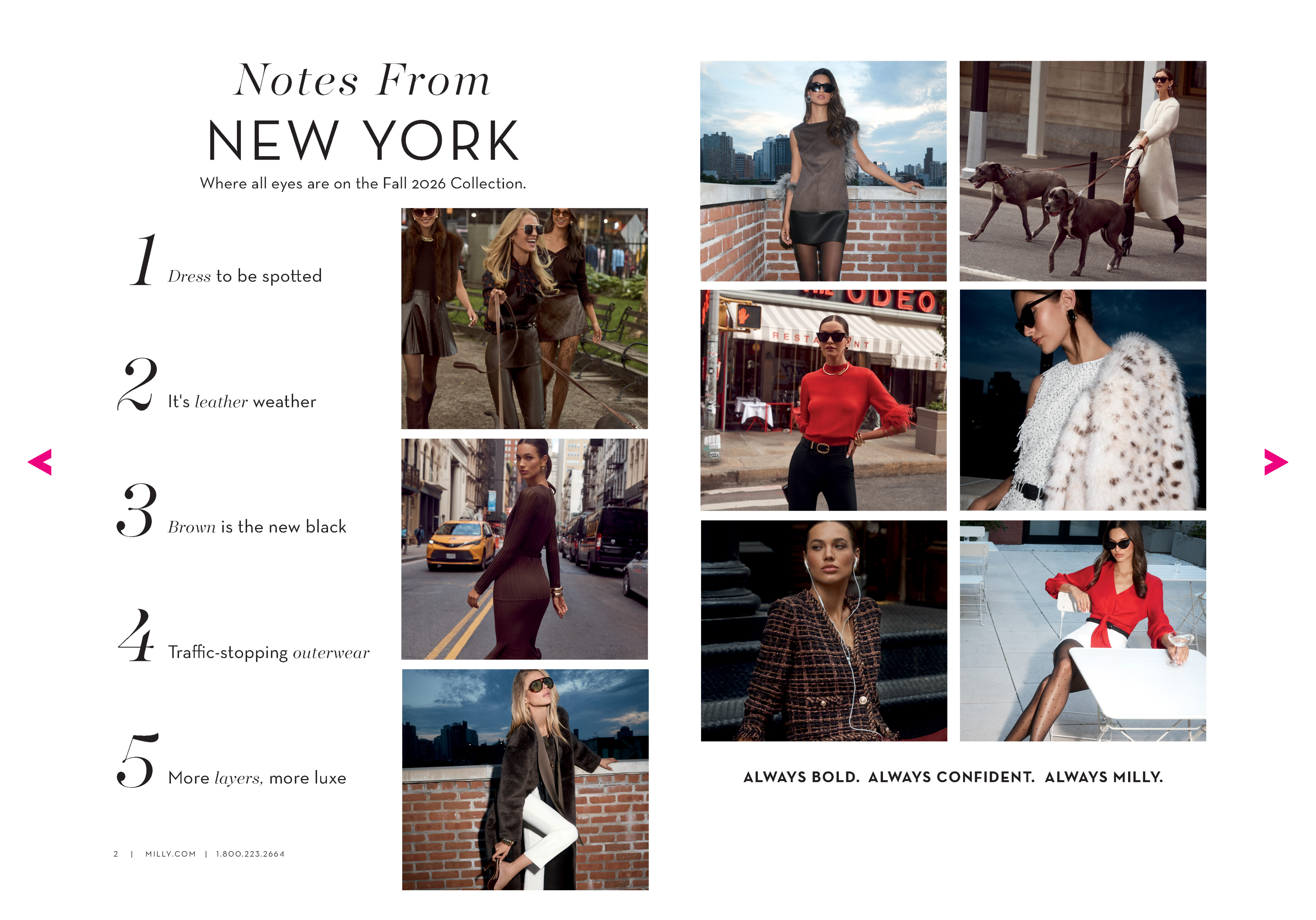 MILLY Fall 26 Catalog Page 2 - Notes From New York