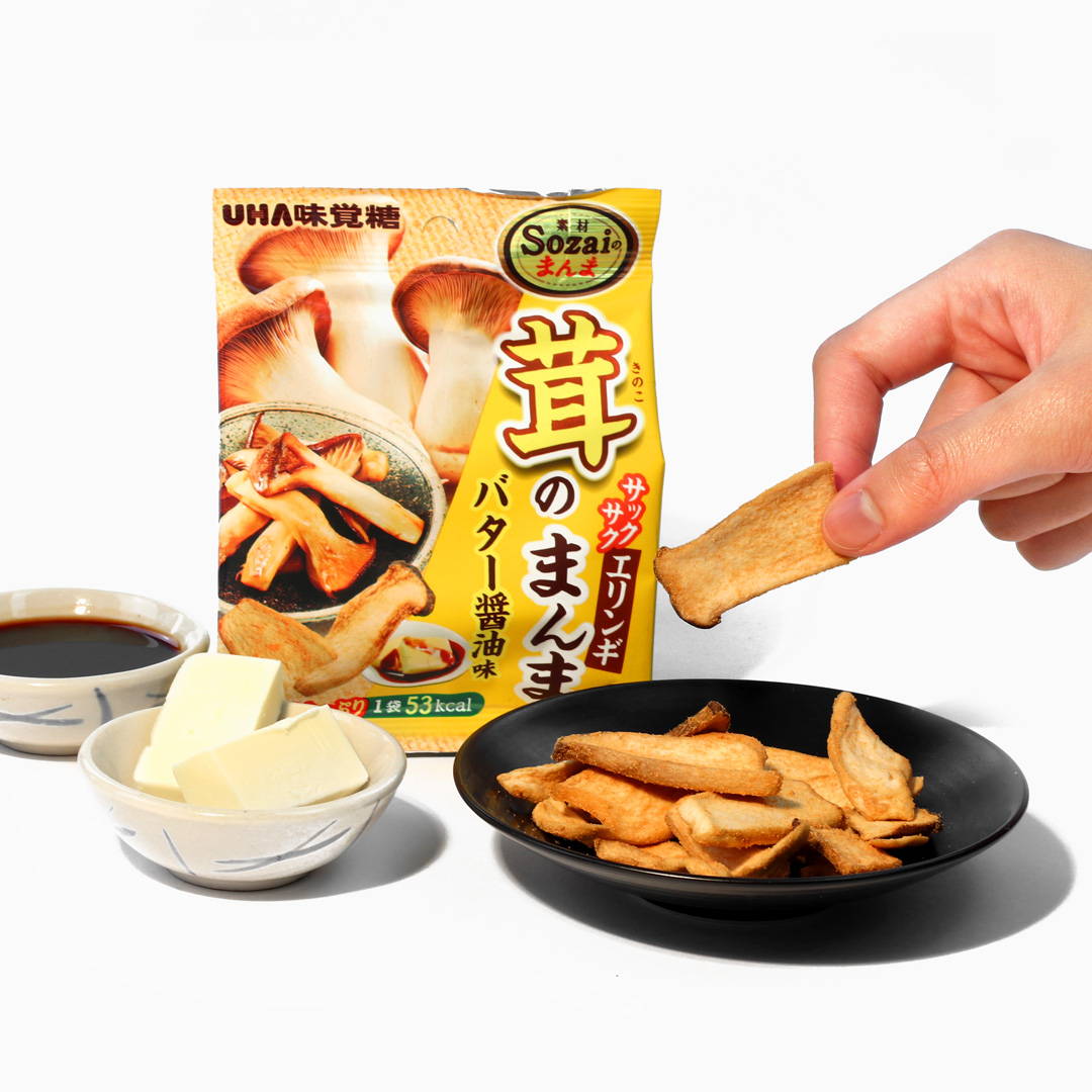 Kinoko no Manma Eringi Mushroom Chips: Butter + Soy Sauce Flavor