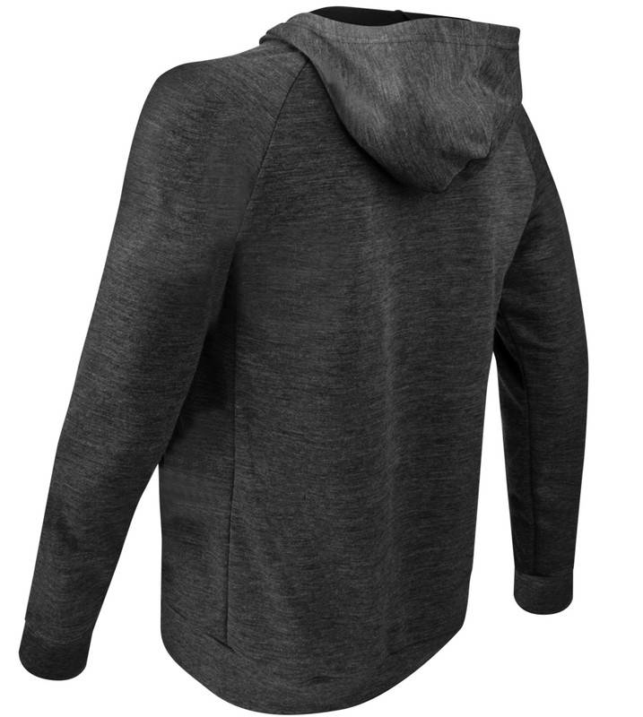 Merino wool hoodie in gray off back